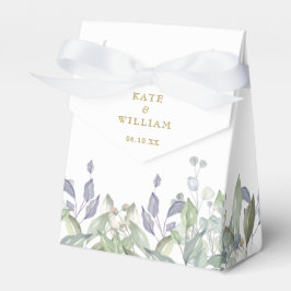 Sage Lilaf Grönska Blommig Guld Bröllop Presentaskar