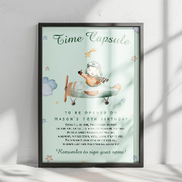 Sage Little Aviator Time Capsule Milestone Poster