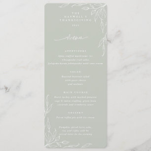 Sage Löv Motif Thanksgiving Middag, 4 kurser Meny