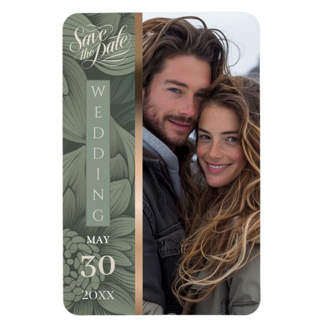 Sage Luxe Bloom Flexible Photo Magnet (Vertikal)