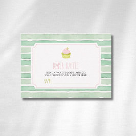Sage Matcha Cupcake Baby Shower Blöja Lotteri Tilläggskort