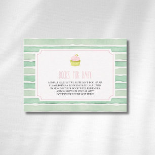 Sage Matcha Cupcake Baby Shower Böcker För Bebis Tilläggskort