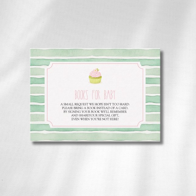 Sage Matcha Cupcake Baby Shower Böcker För Bebis  Tilläggskort (Skapare uppladdad)