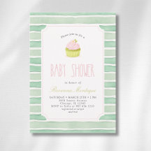 Sage Matcha Cupcake Vintage Randig Baby Shower
