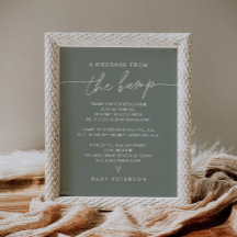 Sage Message from the Bump Baby Shower Sign Sign