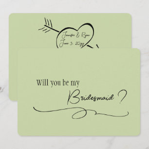 Sage Minimal Kalligrafi Brudtärna Förslag    Inbjudningar