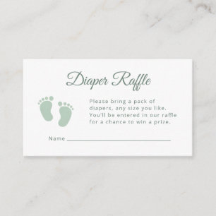 Sage Minimal Little Footsteps Baby Shower Blöja Tilläggskort