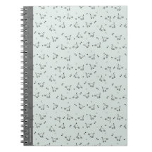 Sage Minimalist Cat Line Art Notebook