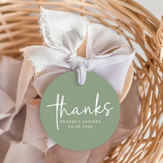 Sage Minimalist Script Bröllopsdusch Presentkort T Gåvor Etiketter (Skapare uppladdad)