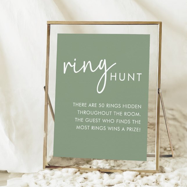 Sage Minimalist Script Möhippa Ring Hunt Poster (Skapare uppladdad)