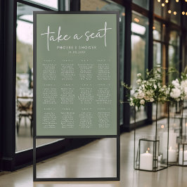 Sage Minimalist Script Möhippa Sittdiagram Poster