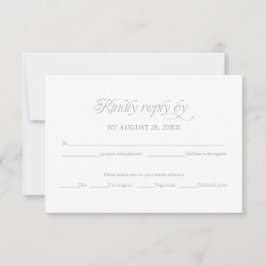 Sage Minimalistisk Bröllops-RSVP Elegant Svarskort OSA Kort