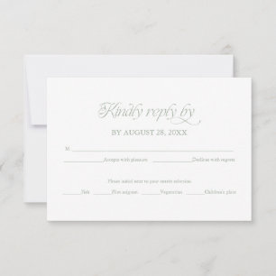 Sage Minimalistisk Bröllops-RSVP Elegant Svarskort OSA Kort