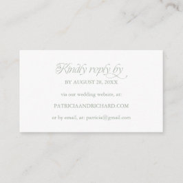 Sage Minimalistisk Webbplats för Online RSVP Bröll Tilläggskort