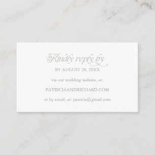 Sage Minimalistisk Webbplats för Online RSVP Bröll Tilläggskort