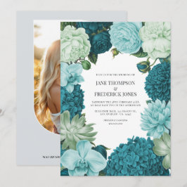 Sage Mint, Ocean Teal & Ice Bluebell Bröllop Inbjudningar