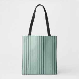 Sage & Mörk grönt rand Tote Bag Tygkasse