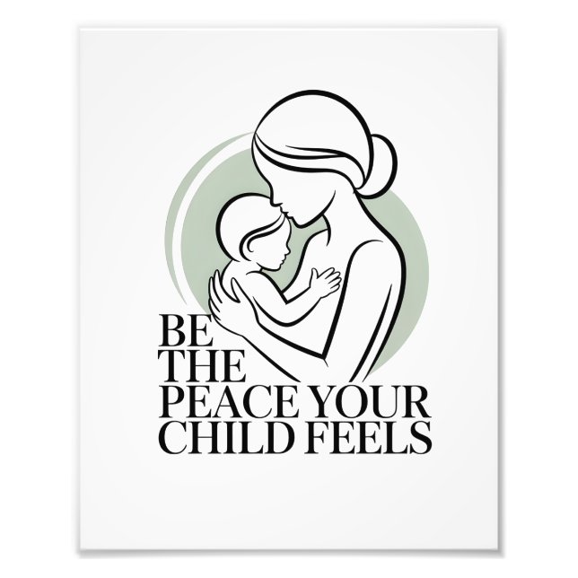Sage Mother Baby Silhouette Mantra Fototryck (Framsidan)