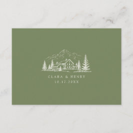 Sage Mountain Bröllops QR-kod RSVP-kort Tilläggskort