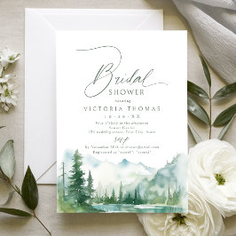 Sage Mountain Forest Rustic Bridal Shower Inbjudningar