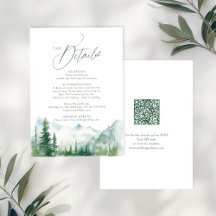 Sage Mountain Forest Rustik QR-kod Detaljer
