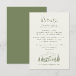 Sage Mountain Wedding Details Enclosure Card Tilläggskort