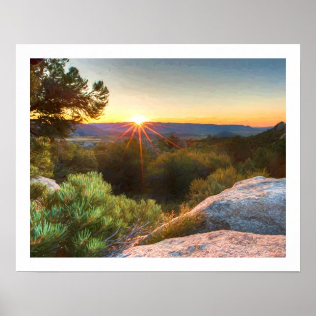 Sage Mountains Sunset Poster (Framsidan)