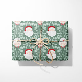 Sage Mr. & Mrs. Claus Christmas Wrapping Paper  Presentpapper
