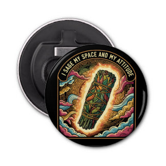 Sage My Space and My Attitude Smudging Cleansing A Flasköppnare