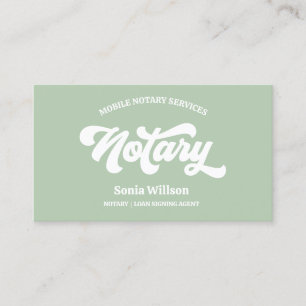 Sage Notary Loan Signing Agent Calligraphy Visitkort