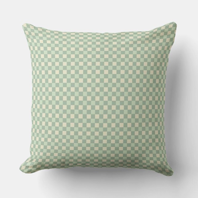 Sage- och Cream-kontrollpanel 20x20 Kudde (Framsida)