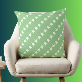 Sage och vita minimala moderna stjärnor kudde