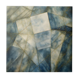 Sage Oliv grönt Guld Geometric Abstrakt Naturlig Kakelplatta