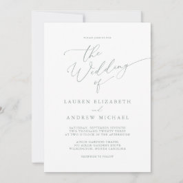 Sage Oliv grönt minimalistisk bröllopsinbjudan Inbjudningar