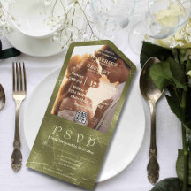 Sage Oliv grönt Shimmer Linjer Photo QR-kod