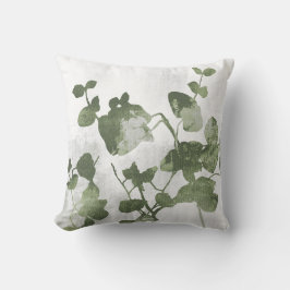 Sage Olive Green Botanical Brunches and Leaves Kudde
