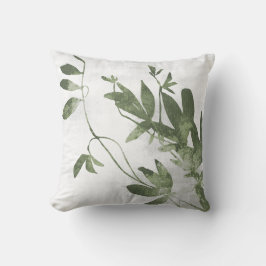 Sage Olive Green Botanical Herb Leaves Kudde