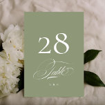 Sage on White Elegant Calligraphy Bröllop Bordsnummer<br><div class="desc">***Denna design ingår i en matchande samling** _______________________ Denna designmall är fullt redigerbar/anpassade av kunden - klicka på personalisera ytterligare knapp om du vill flytta, lägga till, ta bort eller göra betydande ändringar i designen _____________________________________ *om du vill ha den Har du frågor om DESIGN eller behöver fler utformningar eller...</div>