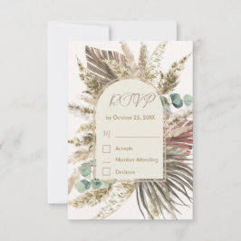 Sage Pampas Gräs RSVP-kort | Rustik Boho Bröllop OSA Kort
