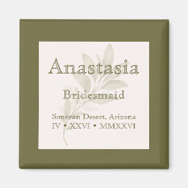 Sage Personalized Bridesmaid Name Magnet