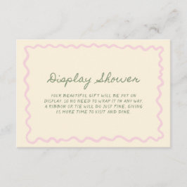 Sage Pink Whimsical Handwritten Display Shower Tilläggskort