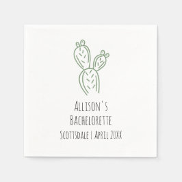 Sage Prickly Pear Cactus Bachelorette Pappersserve Pappersservett