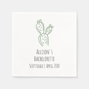 Sage Prickly Pear Cactus Bachelorette Pappersserve Pappersservett