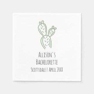 Sage Prickly Pear Cactus Bachelorette Pappersserve Pappersservett