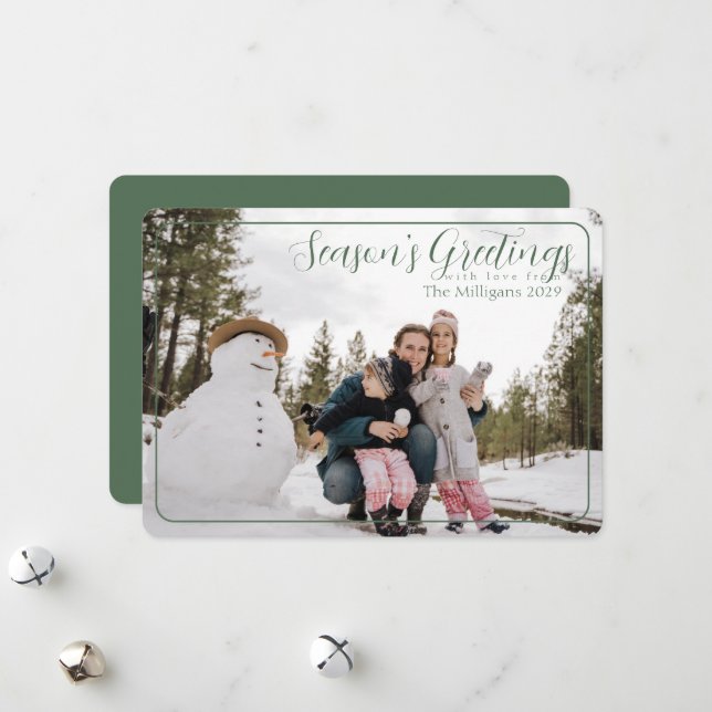 Sage Ram Season hälsningar med foto Julkort (Fram/Back In Situ)