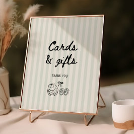 Sage Rand Baby Shower-kort och presentkort Poster