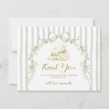 Sage randig lilla lammbåge baby shower floral