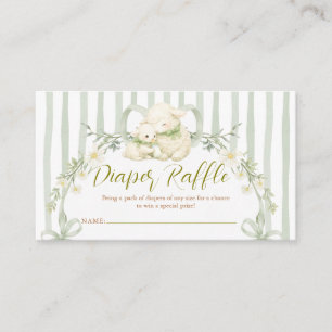Sage-randig liten lamm-baby shower blöja-ragg tilläggskort
