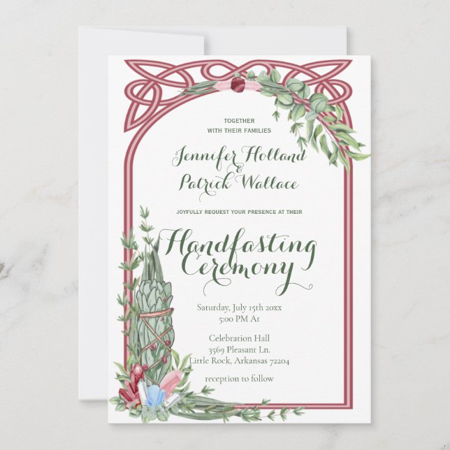 Sage & Ro örbal Crystal Handfasteing Inbjudningar (Framsida)