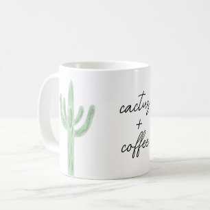 Sage Saguaro Cactus Plus Coffee Watercolor Mugg